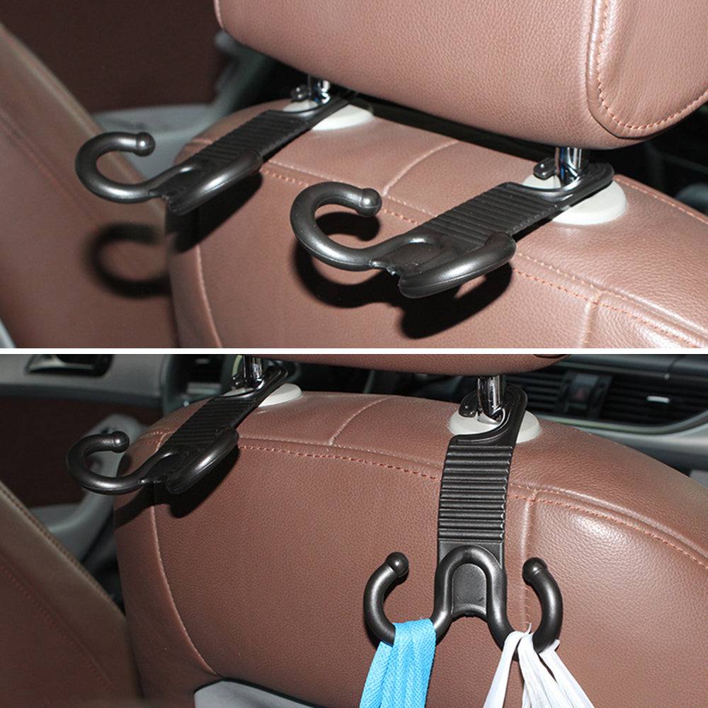 2Pcs Groceries Storage Headrest Hanger Plastic Car Back Seat Bag Holder Double Hooks 2Pcs Groceries Storage Headrest Hanger Plastic Car Back Seat Bag Holder Double Hooks